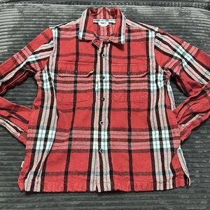 Obey Plaid Thick Flannel Stephan Shirt Jacket Long Sleeve Button Down Medium